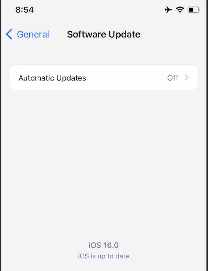 iOS 16 is up to date